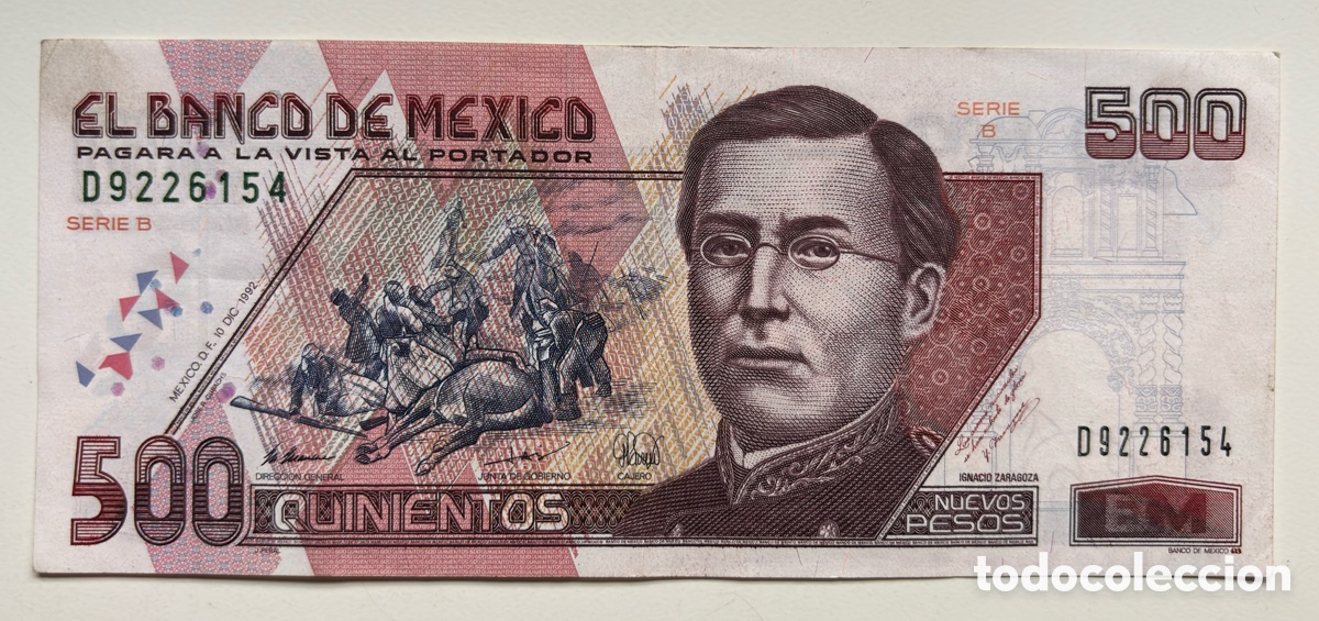 Billetes extranjeros: Billete M&Eacute;XICO 500 Pesos 1992