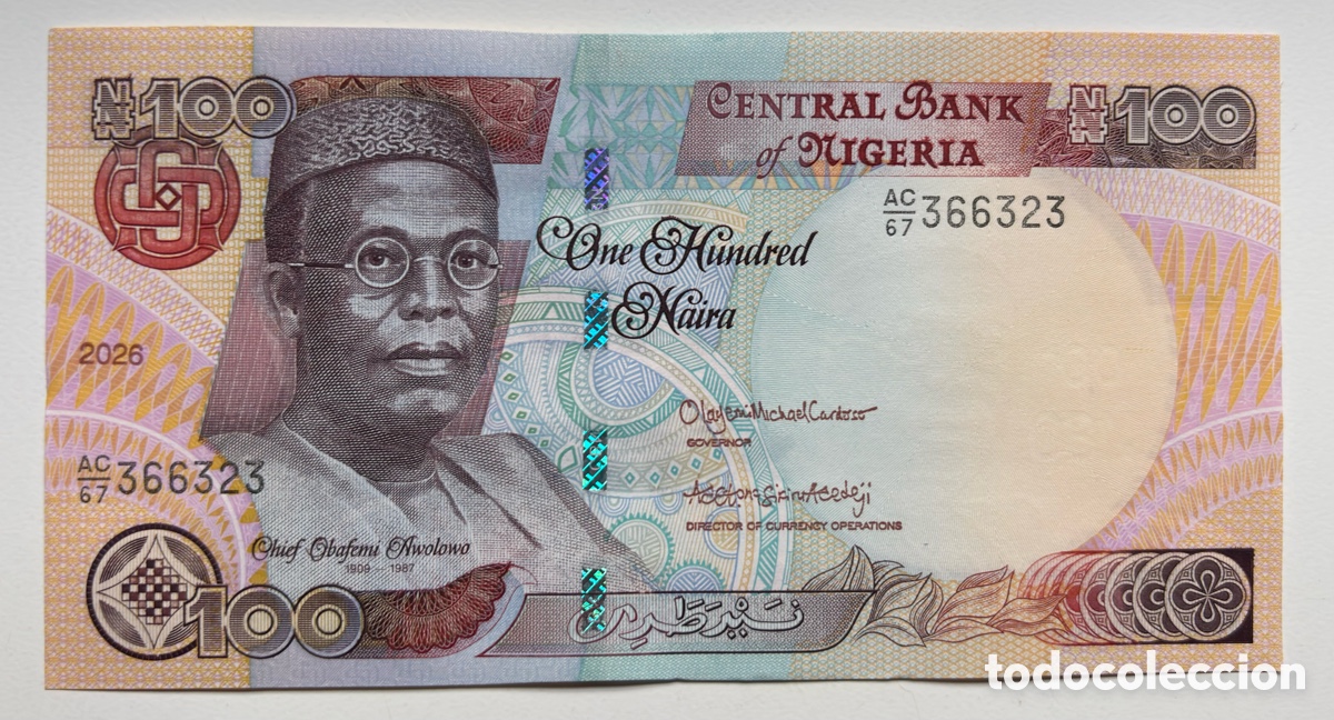 Billetes extranjeros: Billete NIGERIA 100 Naira 2026 SC