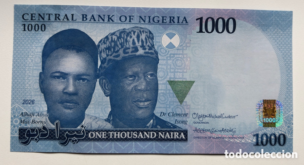 Billetes extranjeros: Billete NIGERIA 1000 Naira 2026 SC