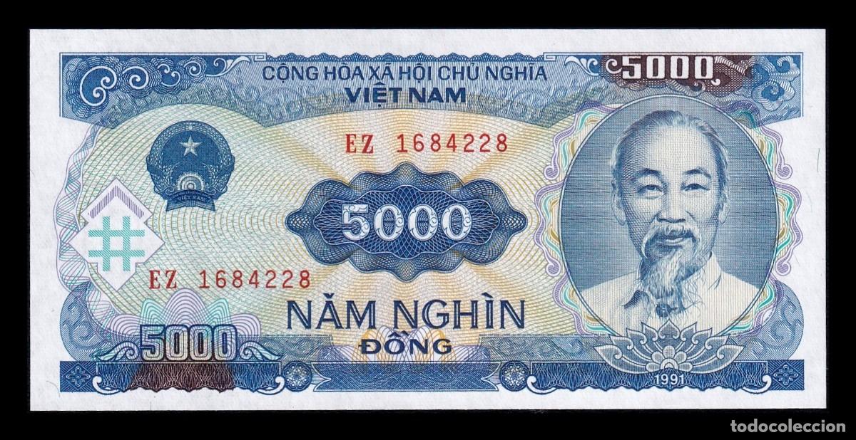 Billetes extranjeros: Vietnam 5000 Dong Ho Chi Minh 1991 Pick 108 Sc Unc