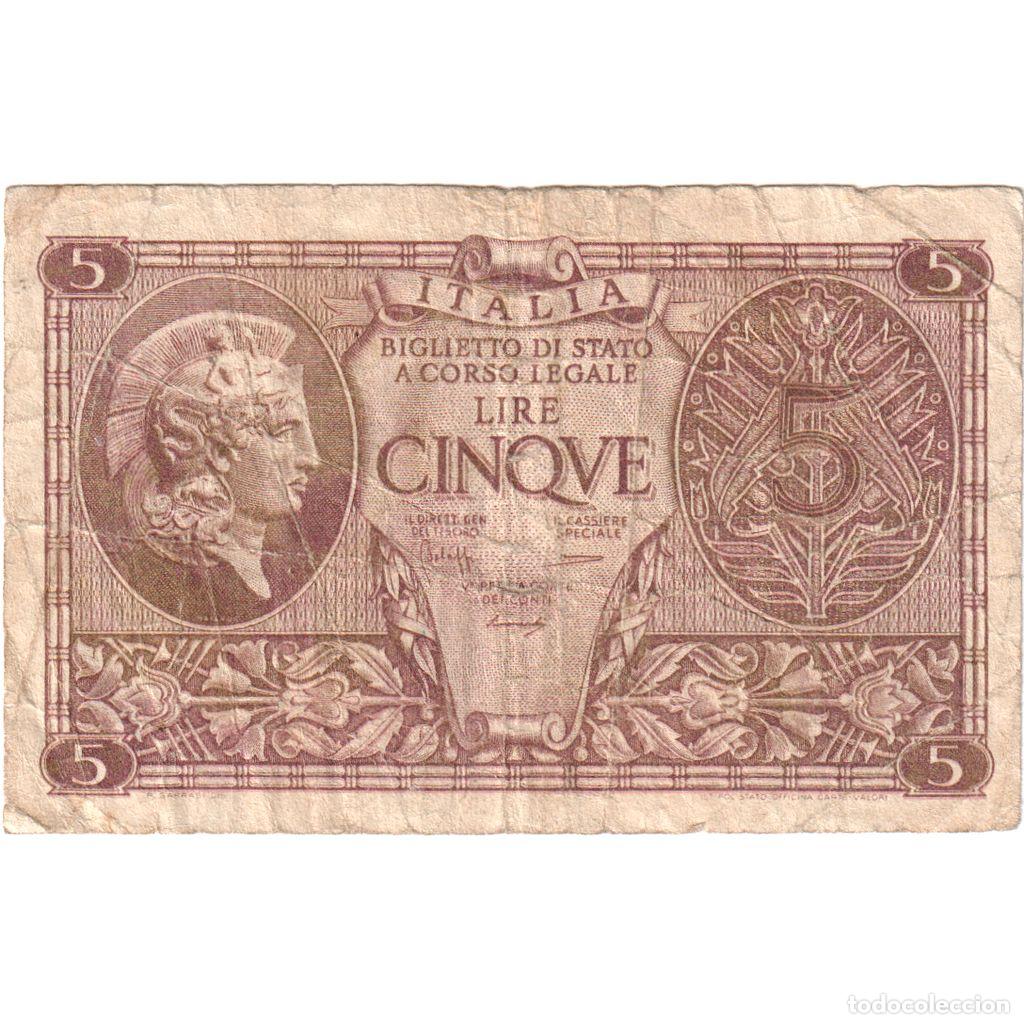 Billetes extranjeros: [#1235117] Italia, 5 Lire, BC+