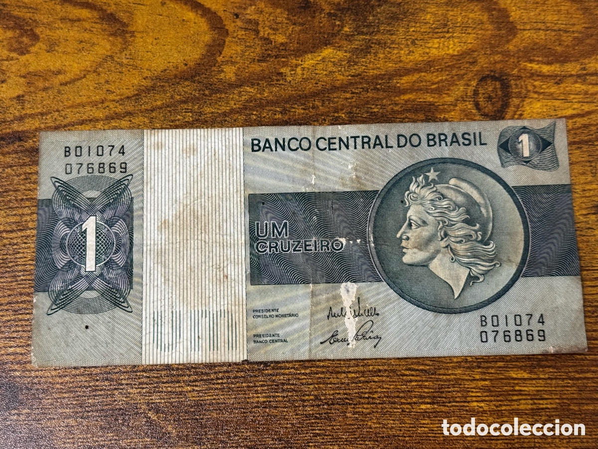 Billetes extranjeros: Billete de 1 cruzeiro Brasil. Circulado