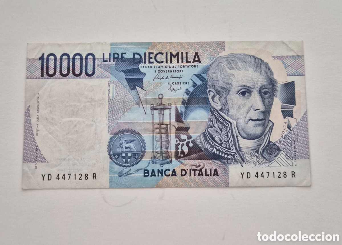 Billetes extranjeros: Billete de Italia &ndash; 10.000 liras &ndash; Alessandro Volta &ndash; 1984