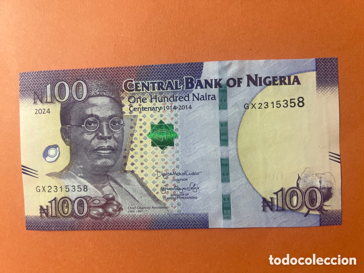 Billetes extranjeros: A124. NIGERIA. 100 naira 2024.