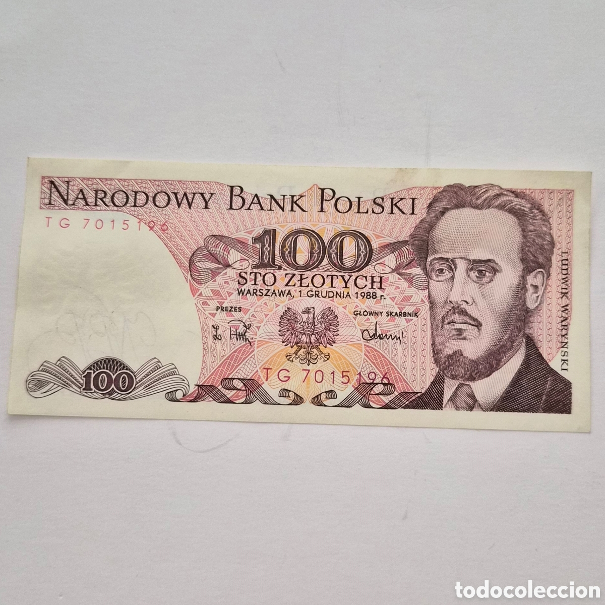 Billetes extranjeros: Billete de Polonia &ndash; 100 zlotys 1988 &ndash; Ludwik Waryński