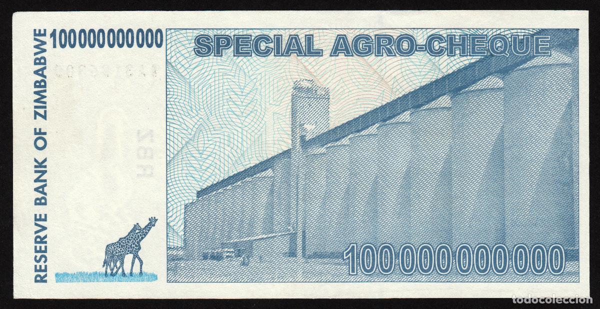 Billetes extranjeros: ZIMBABWE. 100 billiones de dolares 2008. Pick 64. - Foto 2