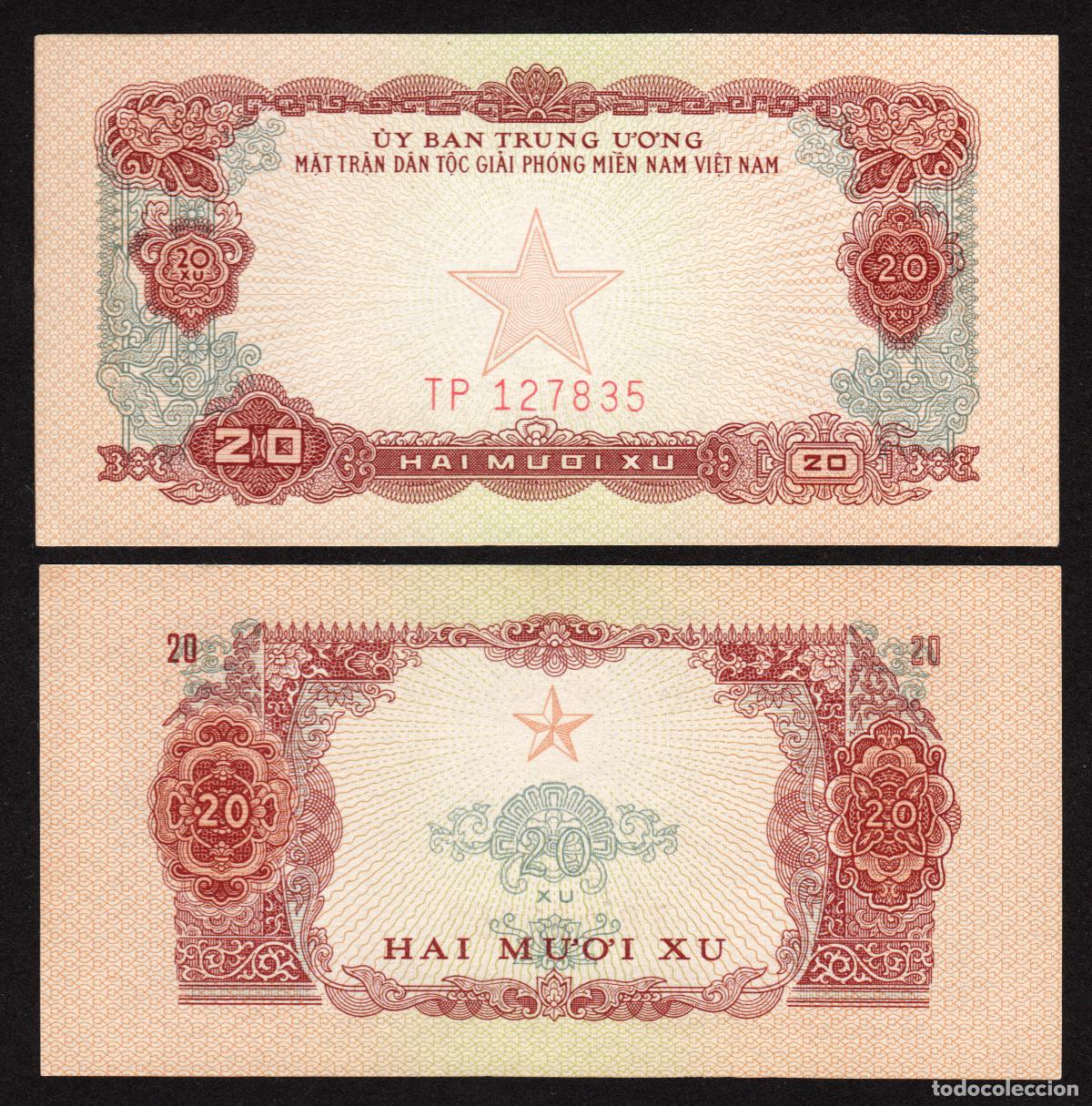 Billetes extranjeros: VIETNAM (SUR). 20 xu (1963). S/C. Pick R2. Impreso en China por Frente de Liberacion Nacional.