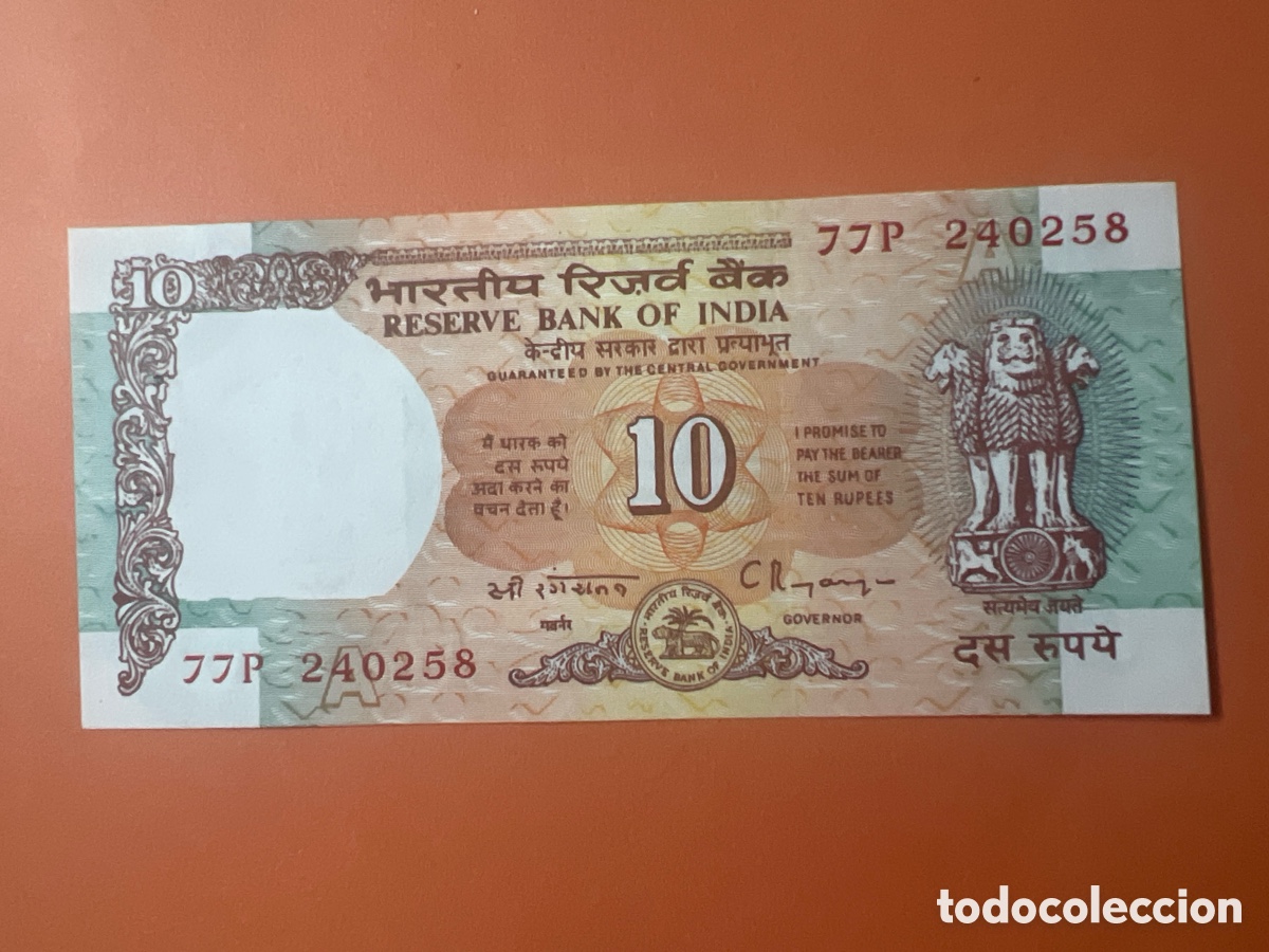 Billetes extranjeros: A127. BILLETE - INDIA 10 RUPEES