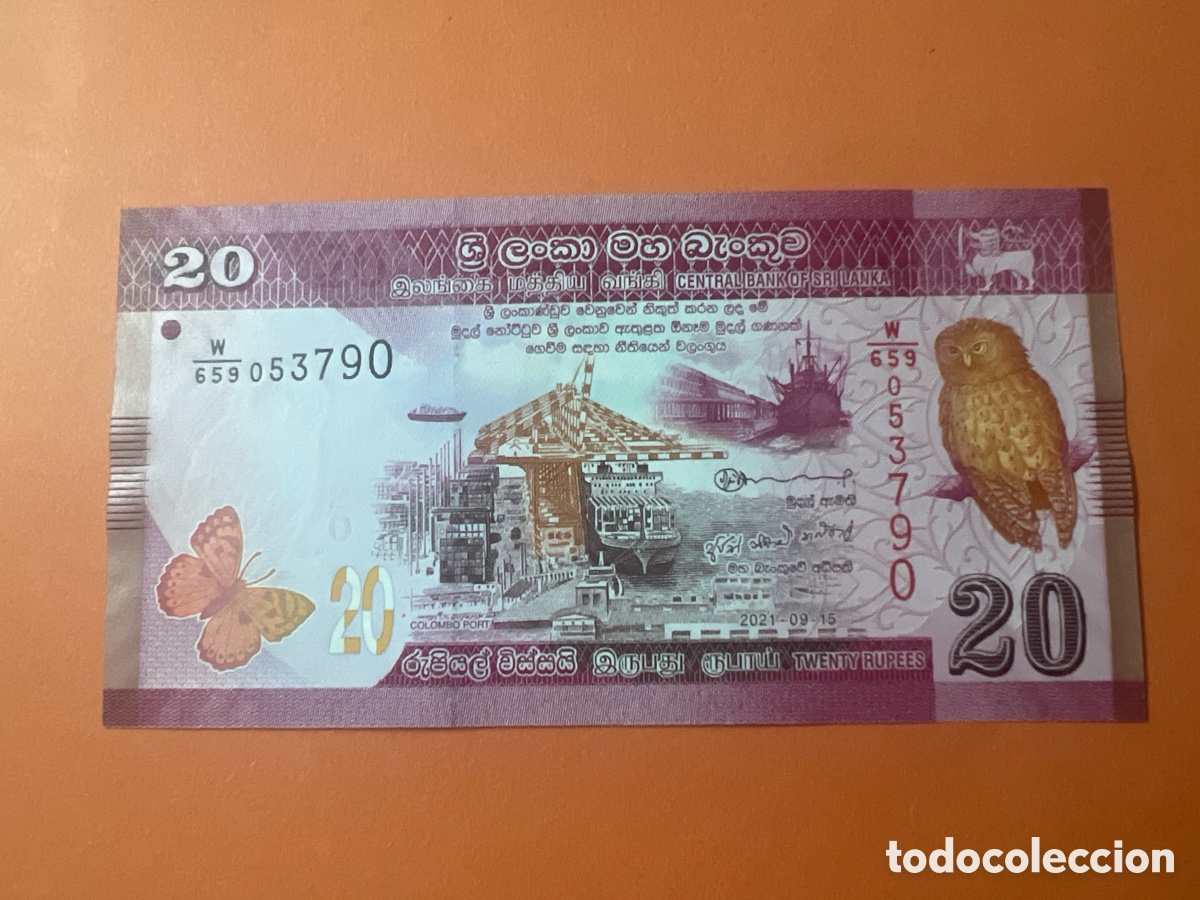 Billetes extranjeros: A130. Billete Sri Lanka 20 Rupias