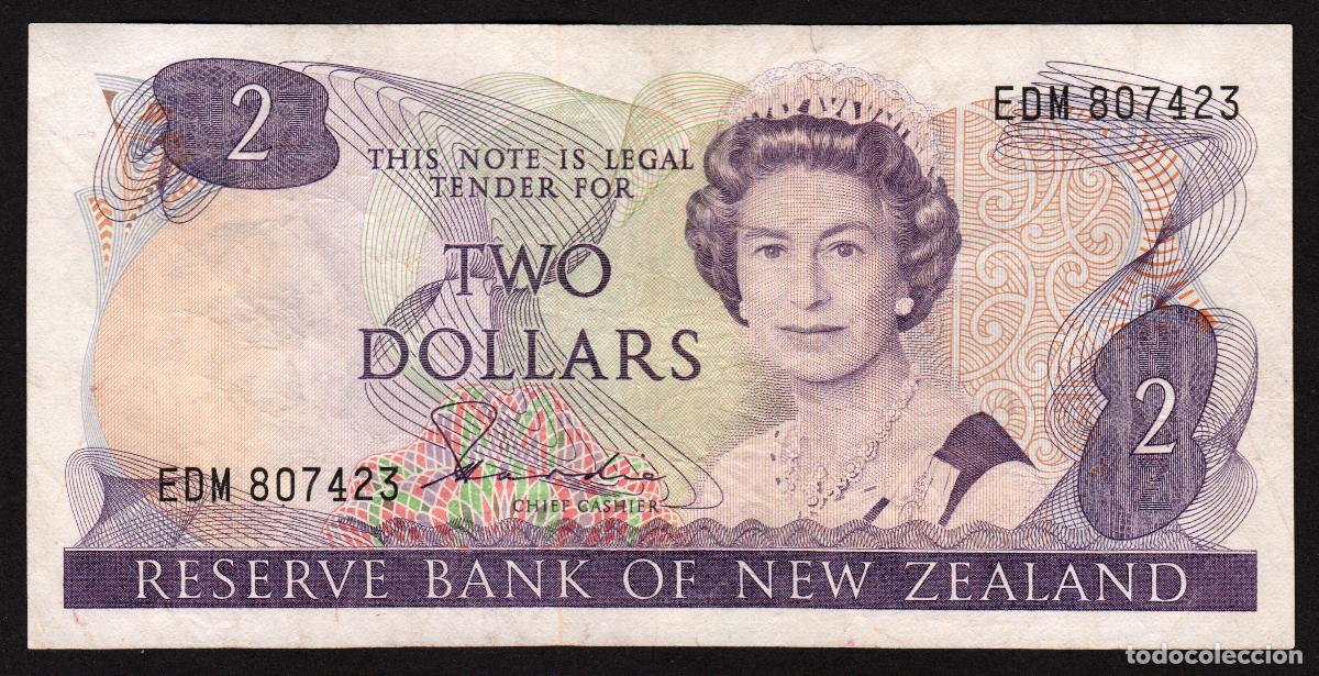 Billetes extranjeros: NUEVA ZELANDA (NEW ZEALAND). 2 $ (1981-1985). Pick 170 a. Isabel II, fauna, ave. Firma Hardie.