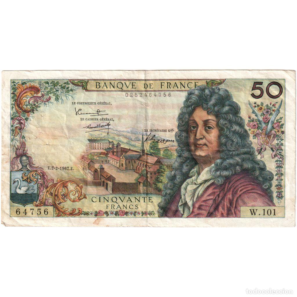Billetes extranjeros: [#1235135] Francia, 50 Francs, Racine, 1967-02-02, W.101, MBC