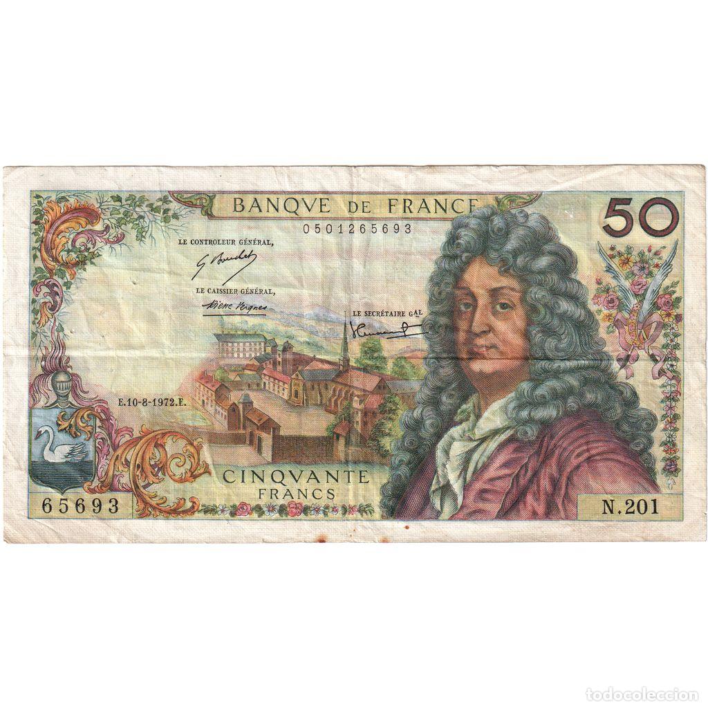 Billetes extranjeros: [#1235136] Francia, 50 Francs, Racine, 1972-08-10, N.201, MBC
