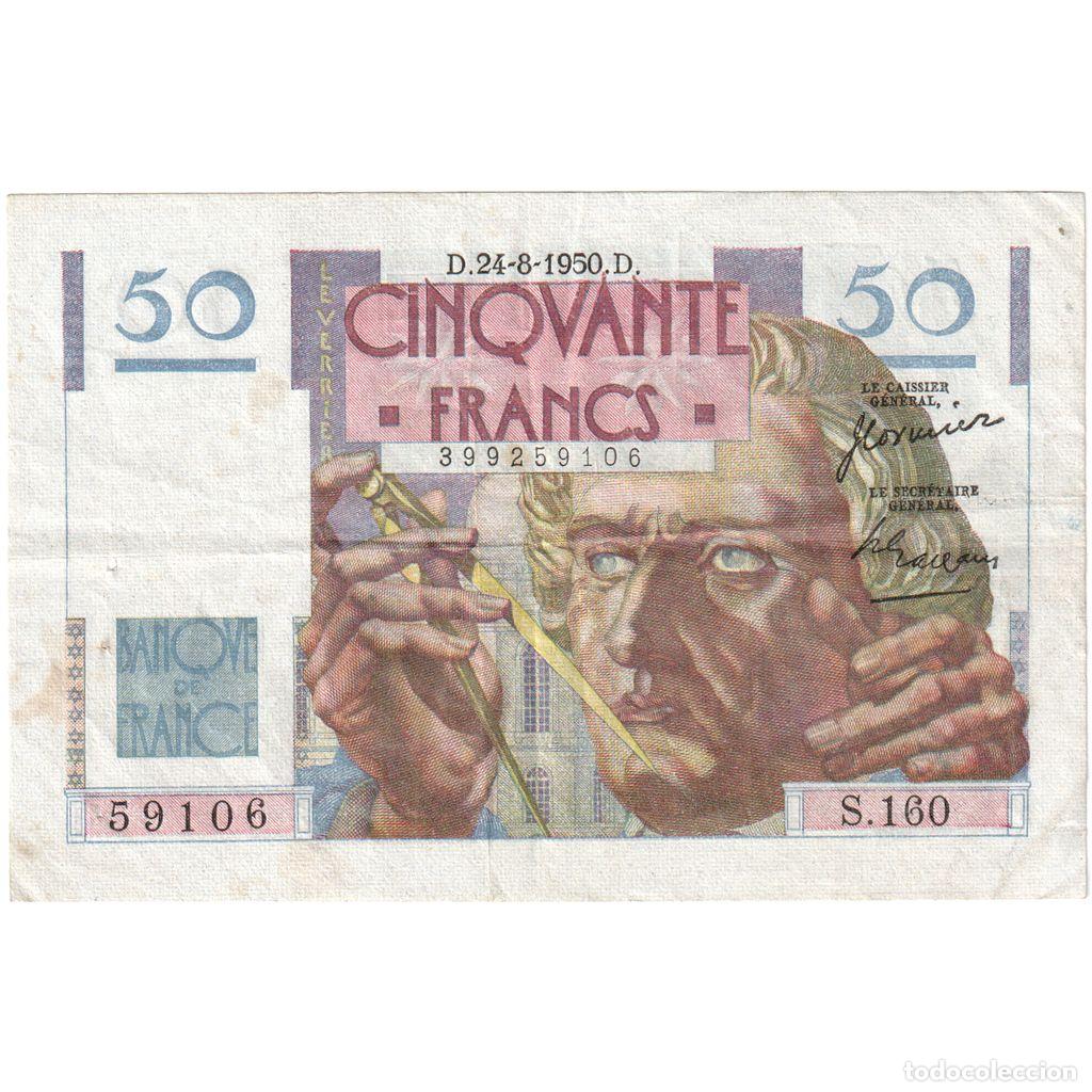 Billetes extranjeros: [#1235143] Francia, 50 Francs, Le Verrier, 1950-08-24, S.160, MBC