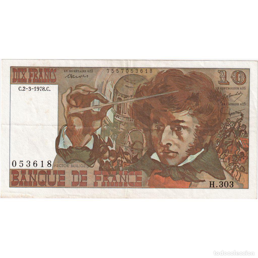 Billetes extranjeros: [#1235160] Francia, 10 Francs, Berlioz, 1978-03-02, H.303, MBC+