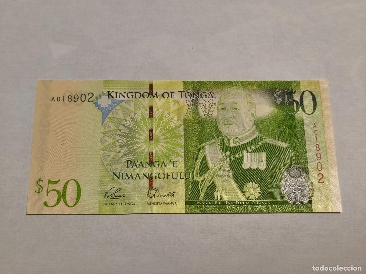Billetes extranjeros: Tonga 50Paanga 2008 UNC.