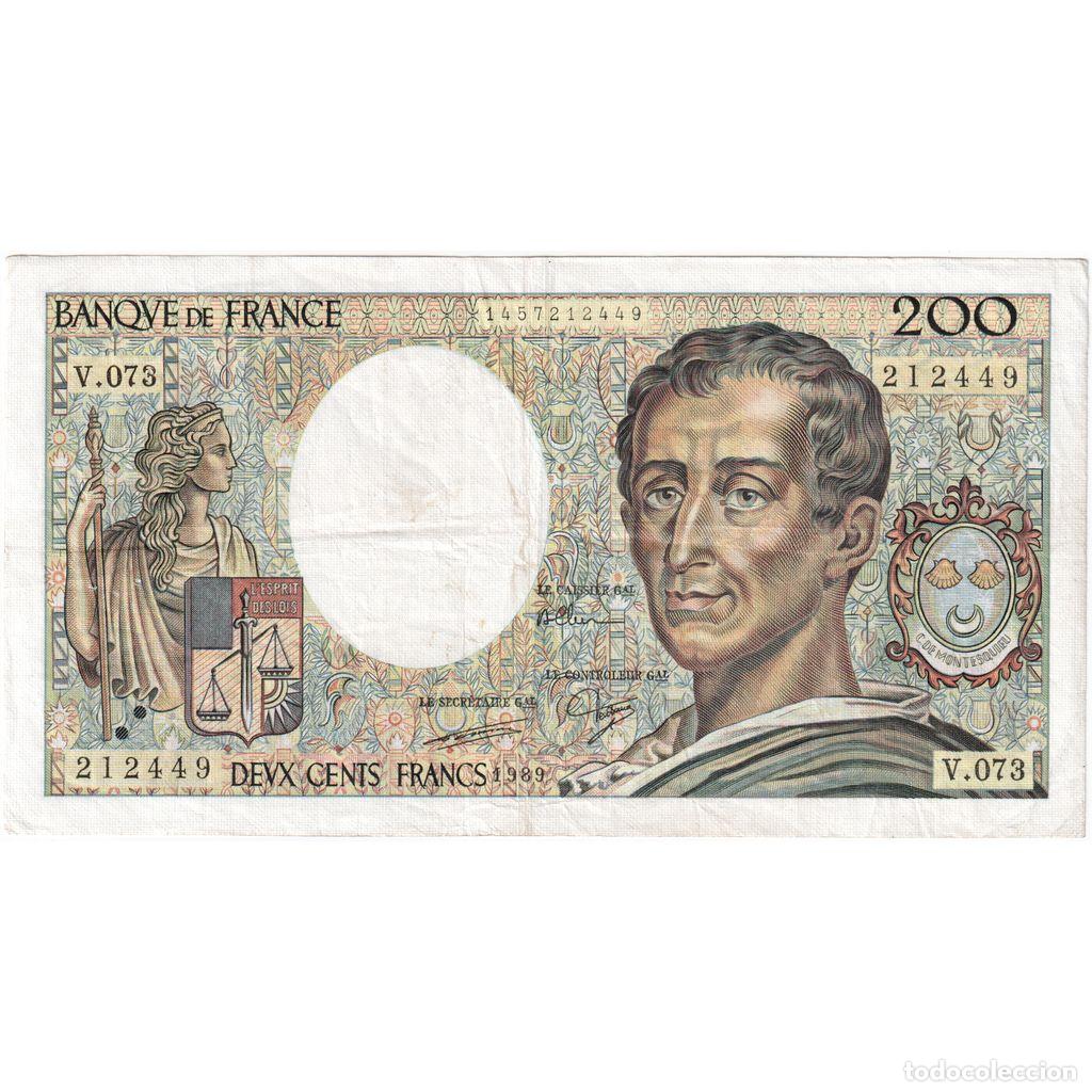 Billetes extranjeros: [#1235162] Francia, 200 Francs, Montesquieu, V.073, MBC