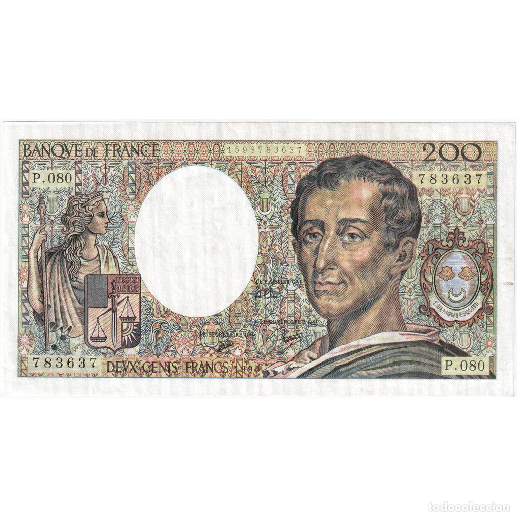 Billetes extranjeros: [#1235165] Francia, 200 Francs, Montesquieu, P.080, MBC+