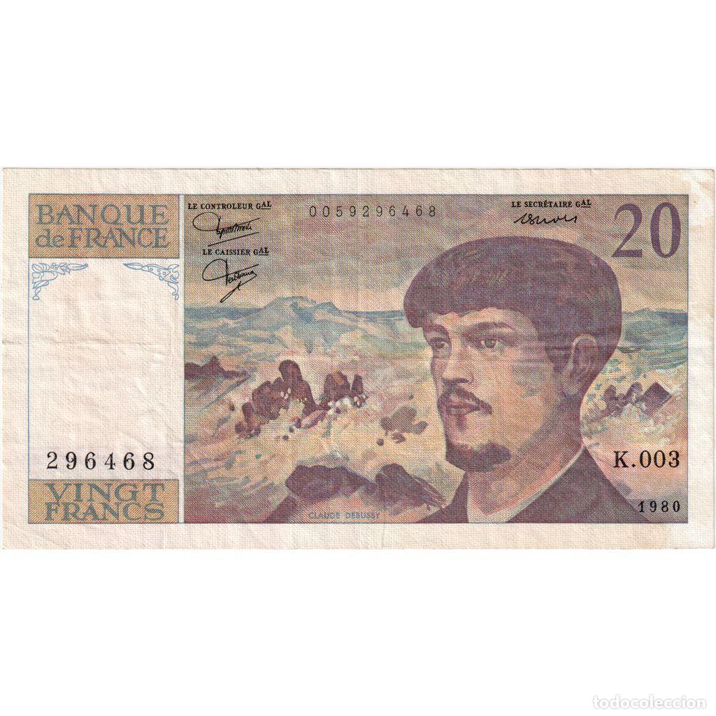 Billetes extranjeros: [#1235167] Francia, 20 Francs, Debussy, K.003, MBC