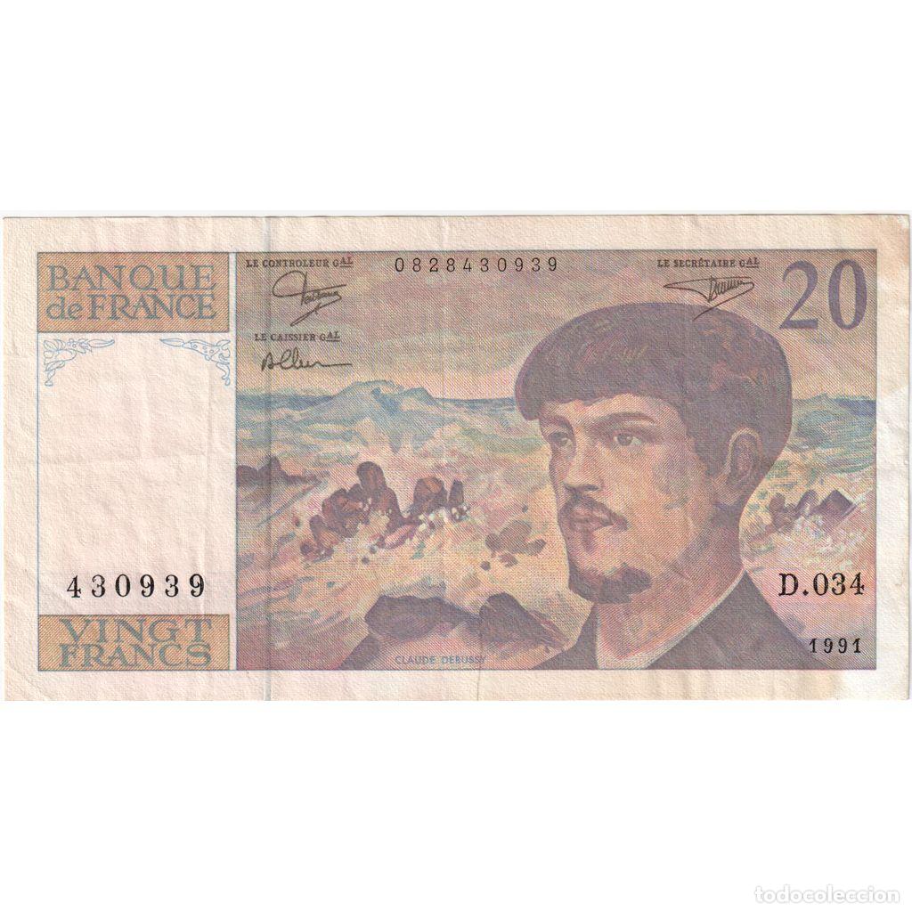 Billetes extranjeros: [#1235168] Francia, 20 Francs, Debussy, D.034, MBC