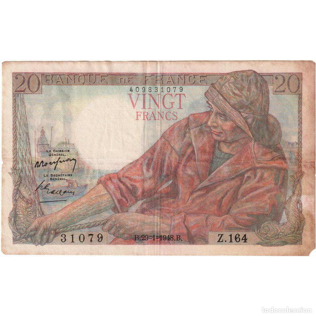 Billetes extranjeros: [#1235199] Francia, 20 Francs, P&ecirc;cheur, 1948-01-29, Z.164, BC