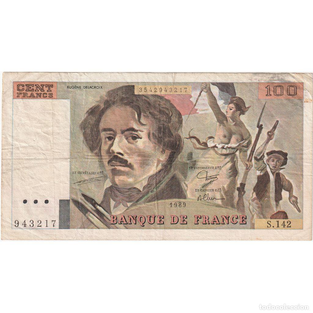 Billetes extranjeros: [#1235251] Francia, 100 Francs, Delacroix, S.142, MBC