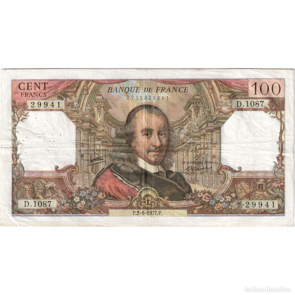 Billetes extranjeros: [#1235235] Francia, 100 Francs, Corneille, 1977-06-02, D.1087, MBC