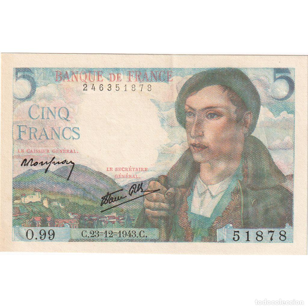 Billetes extranjeros: [#1235258] Francia, 5 Francs, Berger, 1943-12-23, O.99, EBC