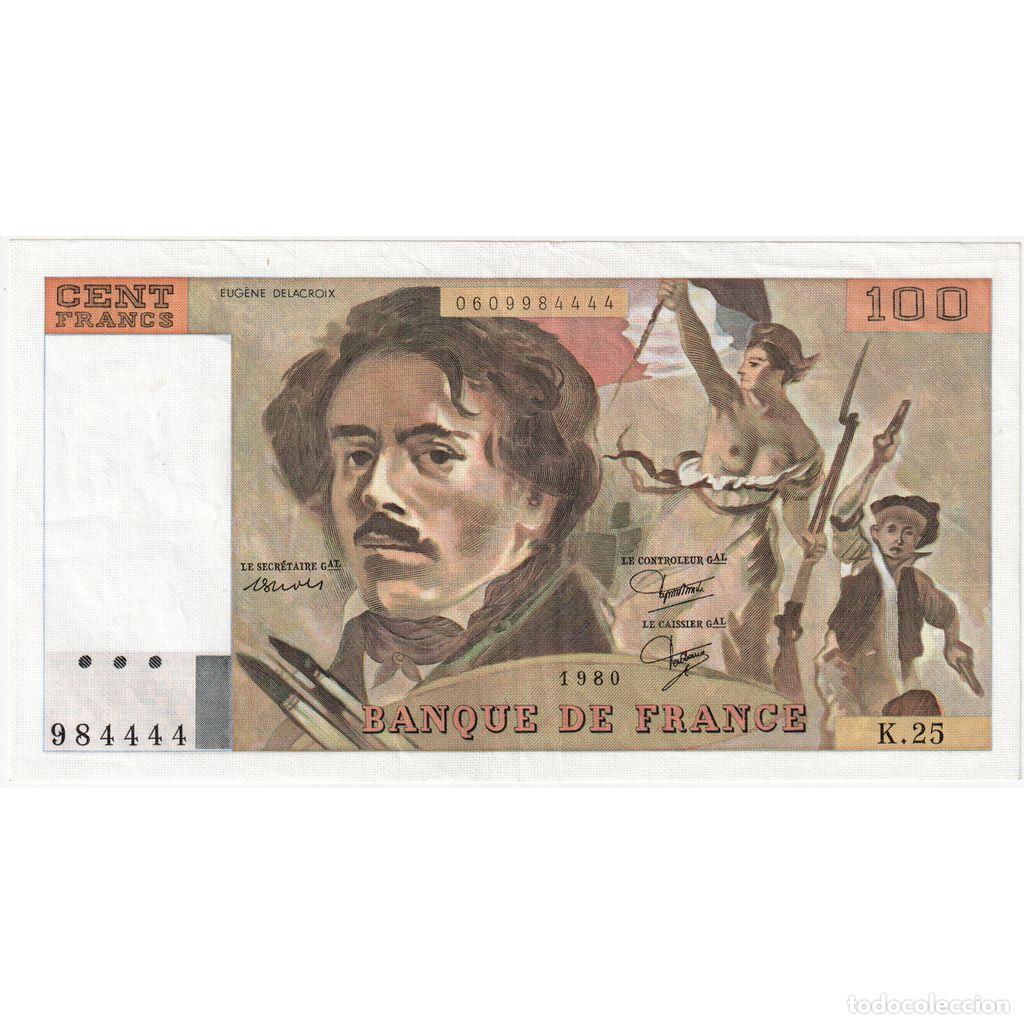 Billetes extranjeros: [#1235252] Francia, 100 Francs, Delacroix, K.25, MBC+