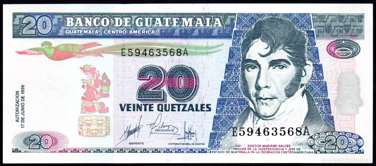 Billetes extranjeros: GUATEMALA - 20 QUETZALES 1999 - PICK. 102 S/C-
