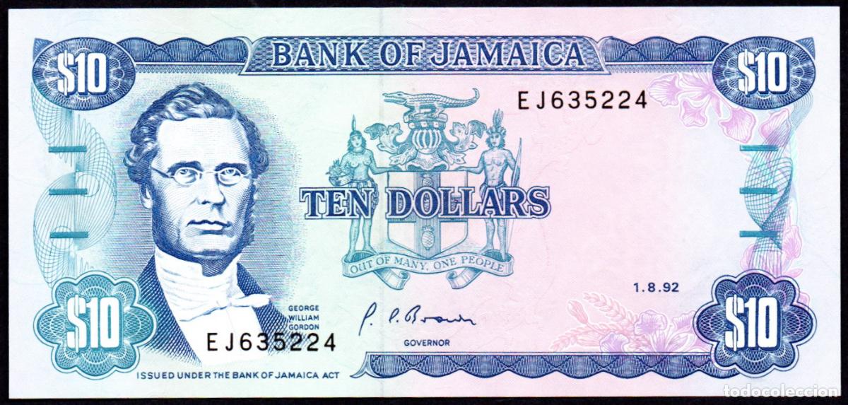 Billetes extranjeros: JAMAICA - 10 DOLARES 1992 - PICK. 71 - S/C