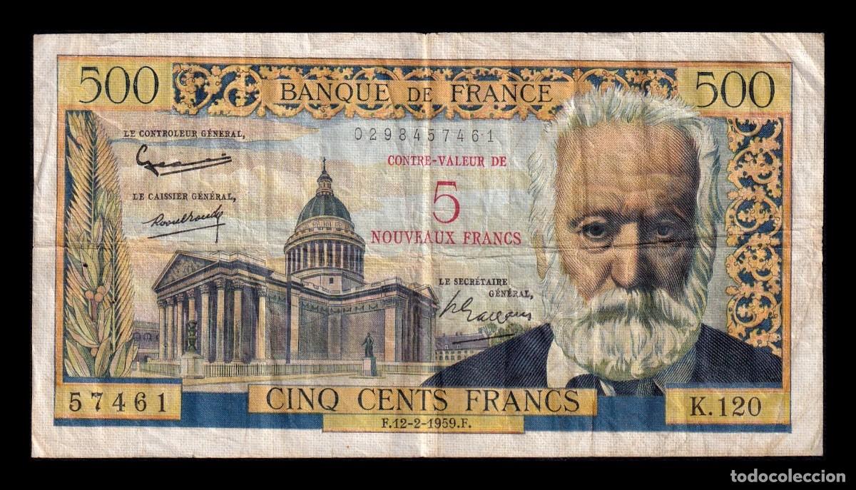 Billetes extranjeros: Francia 5 Nuevos Francos 1959 Pick 137b Bc/Mbc F/Vf
