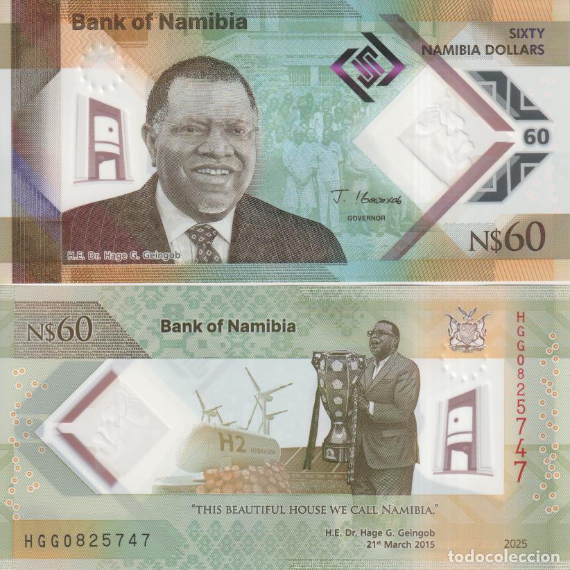 Billetes extranjeros: Namibia 60 namibia dollars del 2025 Pick W 19 SC/UNC