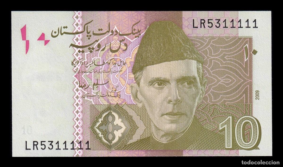 Billetes extranjeros: Pakist&aacute;n 10 Rupias Mohammed Ali Jinnah 2009 Pick 45d Sc Unc