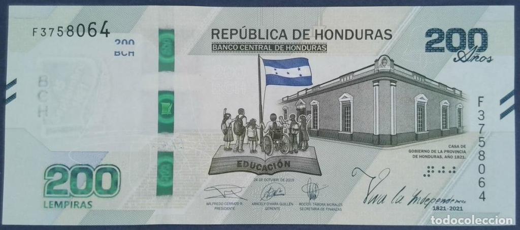 Billetes extranjeros: Honduras, 200 Lempiras 2019 - P105 - (SC / UNC) [F3758064]