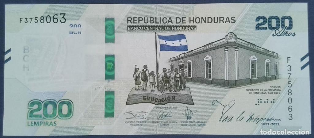 Billetes extranjeros: Honduras, 200 Lempiras 2019 - P105 - (SC / UNC) [F3758063]