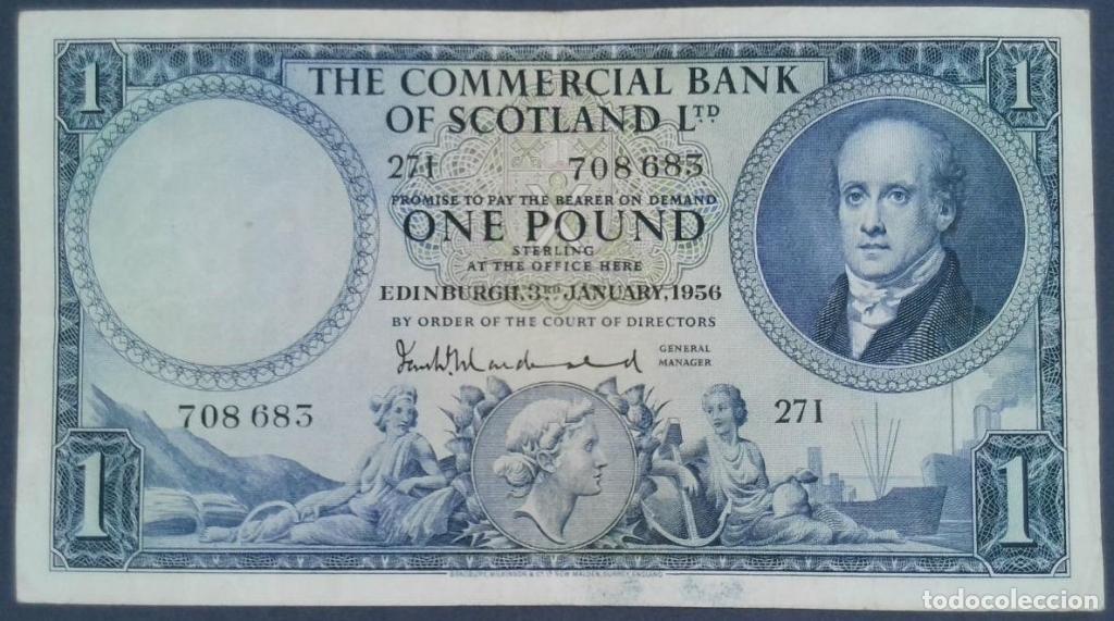 Billetes extranjeros: Escocia, 1 Pound Sterling 1954-1958 - S336 - (MBC / VF) [708683]