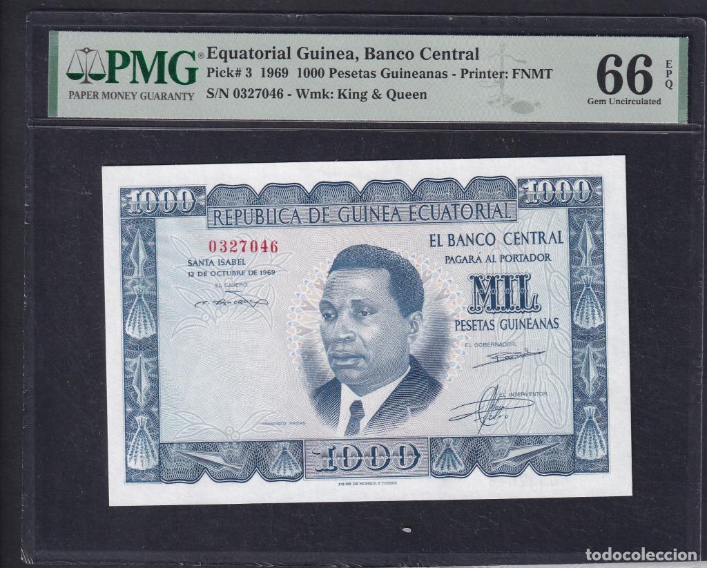 Billetes extranjeros: Guinea Ecuatorial, 1.000 Pesetas Guineanas 1969 - P3 - (PMG66EPQ)[0327046]