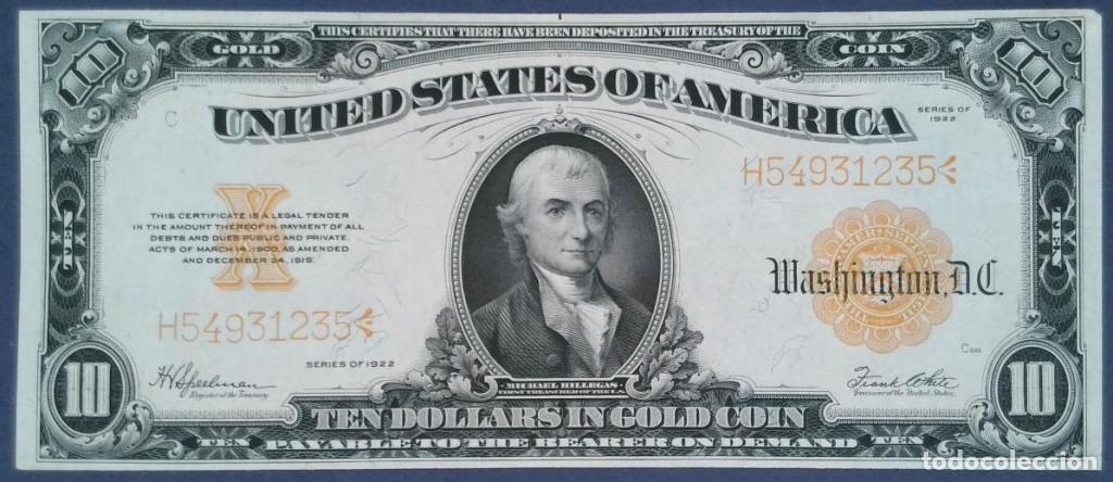 Billetes extranjeros: Estados Unidos de Am&eacute;rica, 10 Dollars 1922 - 274 - (MBC+ / XF) [H54931235]