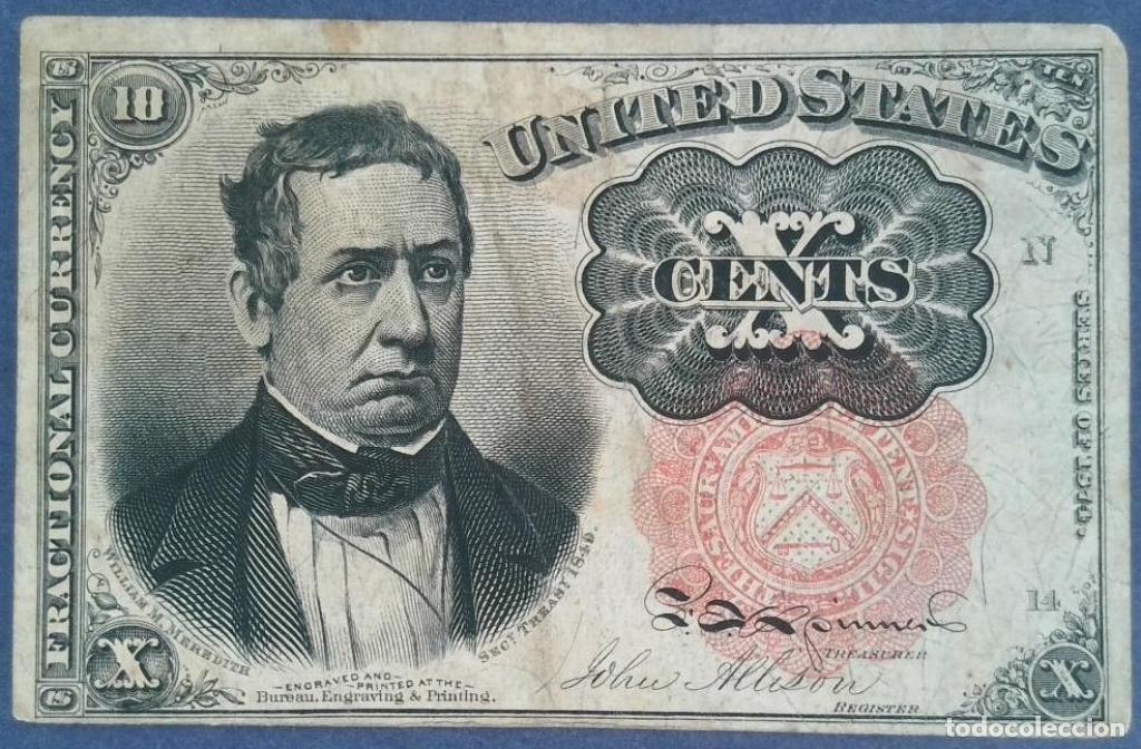 Billetes extranjeros: Estados Unidos de Am&eacute;rica, 10 Cents 1874 - 122b - (MBC / VF) [XXREF1175305XXREF]