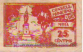 Billetes locales: BITLLET - MOI&Agrave; 25 c&egrave;ntims CMB - Foto 1