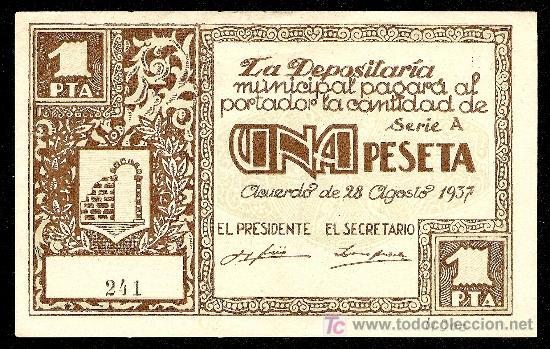 Billetes locales: GRAUS (HUESCA): 1 Peseta 1937 EBC+ - Foto 1