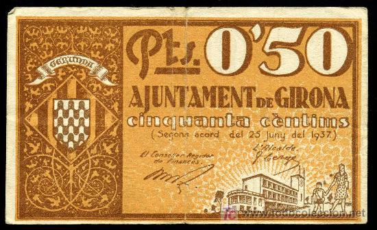 Billetes locales: GERONA. 50 CTMOS 1937 EBC- - Foto 1