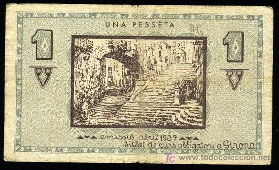 Billetes locales: GERONA. 1 PTA  ABRIL 1937 MBC+ - Foto 2