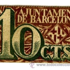 Billetes locales: 10 CENTIMOS BARCELONA SIN CIRCULAR 1937 1939