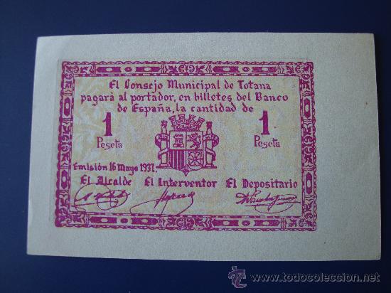 Billetes locales: 1 PTA TOTANA - Foto 1