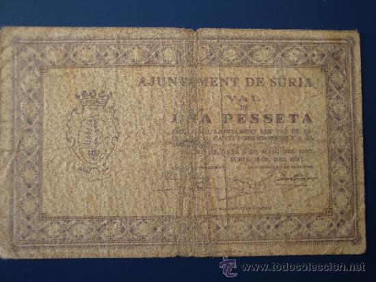 Billetes locales: SURIA 1 PTA - Foto 1