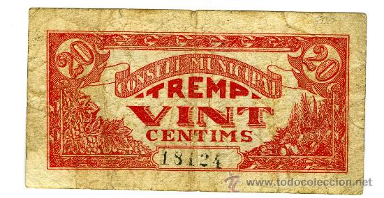 Billetes locales: consell municipal tremp 20 centimos - Foto 1