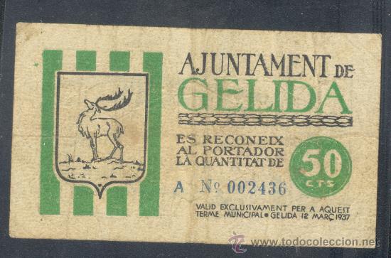 Billetes locales: 50 CTMOS DEL AYUNTAMENT DE GELIDA - Foto 1
