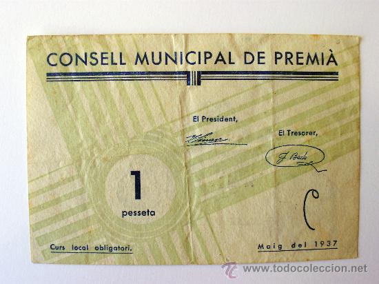 Billetes locales: PREMIA - 1 PTS. TURR&Oacute; 2309 - Foto 1