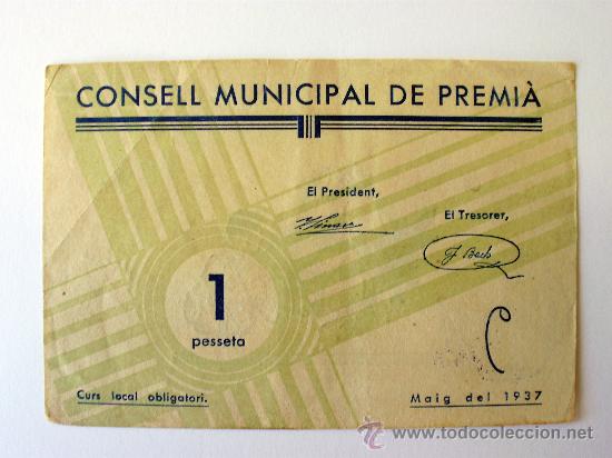 Billetes locales: PREMIA - 1 PTS. TURR&Oacute; 2309 - Foto 1